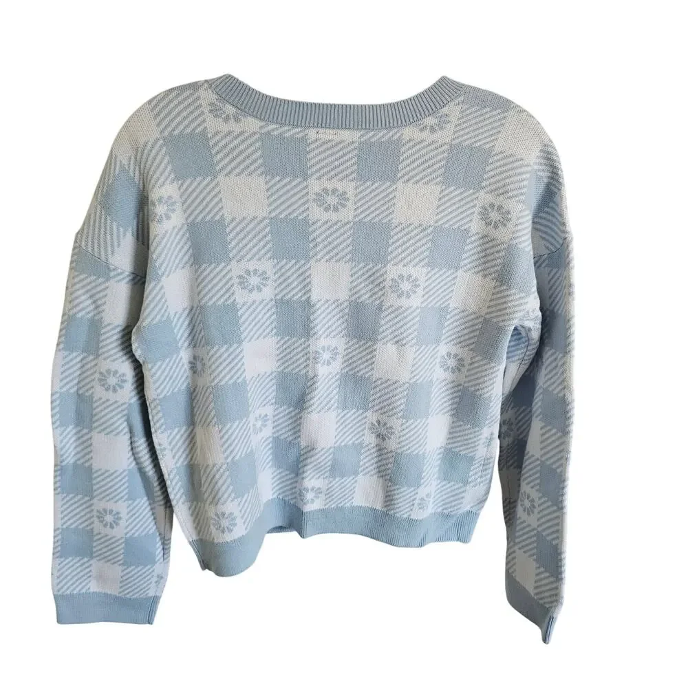 Old Navy Button-Front Cardigan Sweater and Matching Tank Set, Blue White Sz XL